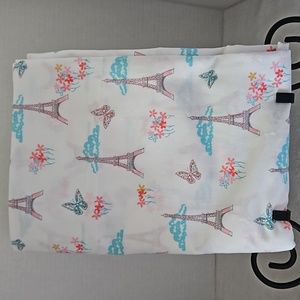 Your Zone Twin XL Parisian Inspired H Tower Butterflies Flat Sheet